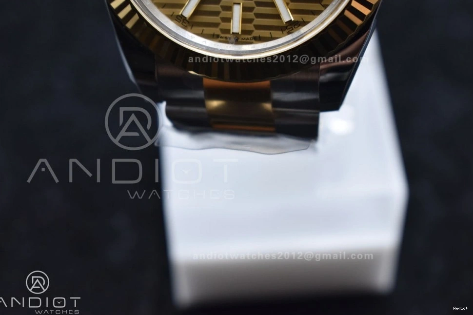 Textured Clean 904L DateJust 1:1 VR3235 126333 YG Oyster Dial 41 Steel YG on SS Edition Best Bracelet 0504
